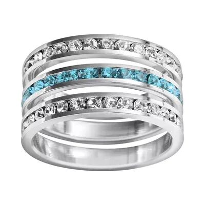 Traditions Jewelry Company Sterling Silver Crystal Eternity Ring Set, Women's, Size: 7, Multicolor