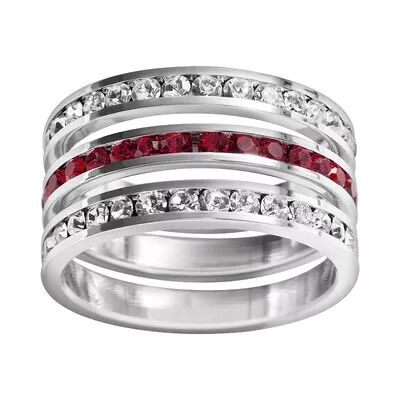 Traditions Jewelry Company Sterling Silver Crystal Eternity Ring Set, Women's, Size: 8, Multicolor