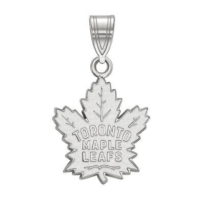 LogoArt Toronto Maple Leafs Sterling Silver Logo Pendant, Women's, Grey
