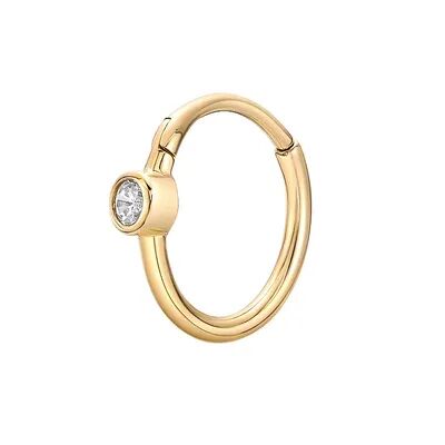 Lila Moon 14k Gold Cubic Zirconia Multi Purpose Clicker Earring, Women's, White