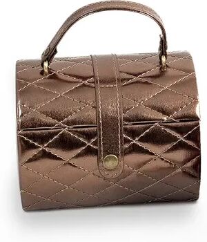 Bey-Berk Quilted Jewelry Case and Valet Tray Set, Women's, Brown