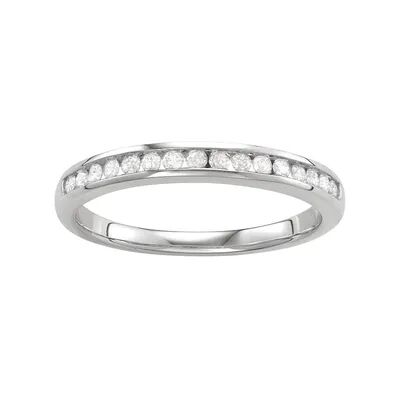 Kohl's 10k White Gold 1/4 Carat T.W. Diamond Channel Set Wedding Ring, Women's, Size: 7
