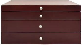 Unbranded Walnut Finish 2-Drawer Lift Top Jewelry Box, Women's, Brown