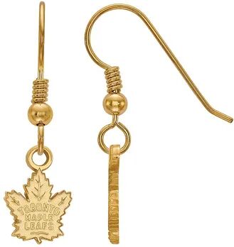 LogoArt Toronto Maple Leafs Sterling Silver Mini Logo Dangle Earrings, Women's, Yellow