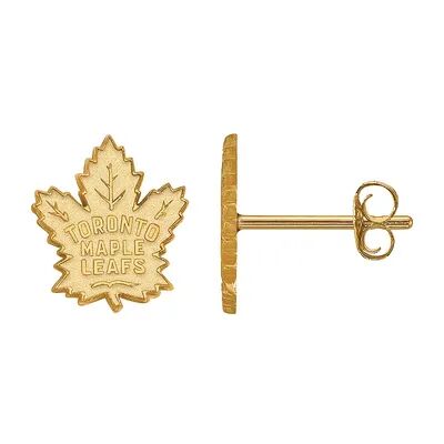 LogoArt Toronto Maple Leafs 14k Gold Mini Logo Stud Earrings, Women's, Yellow