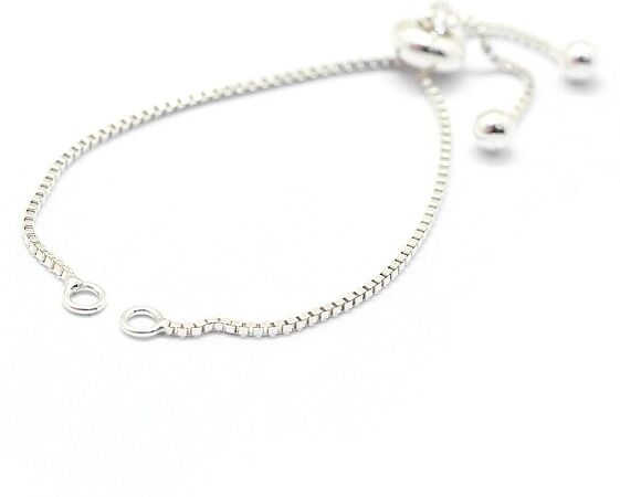 925 Sterling Silver Chain Bracelet Making, Slider Bracelets Making, Silver, 4-3/4 inch(12cm), 0.7mm, Hole: 2mm - Beadpark.com