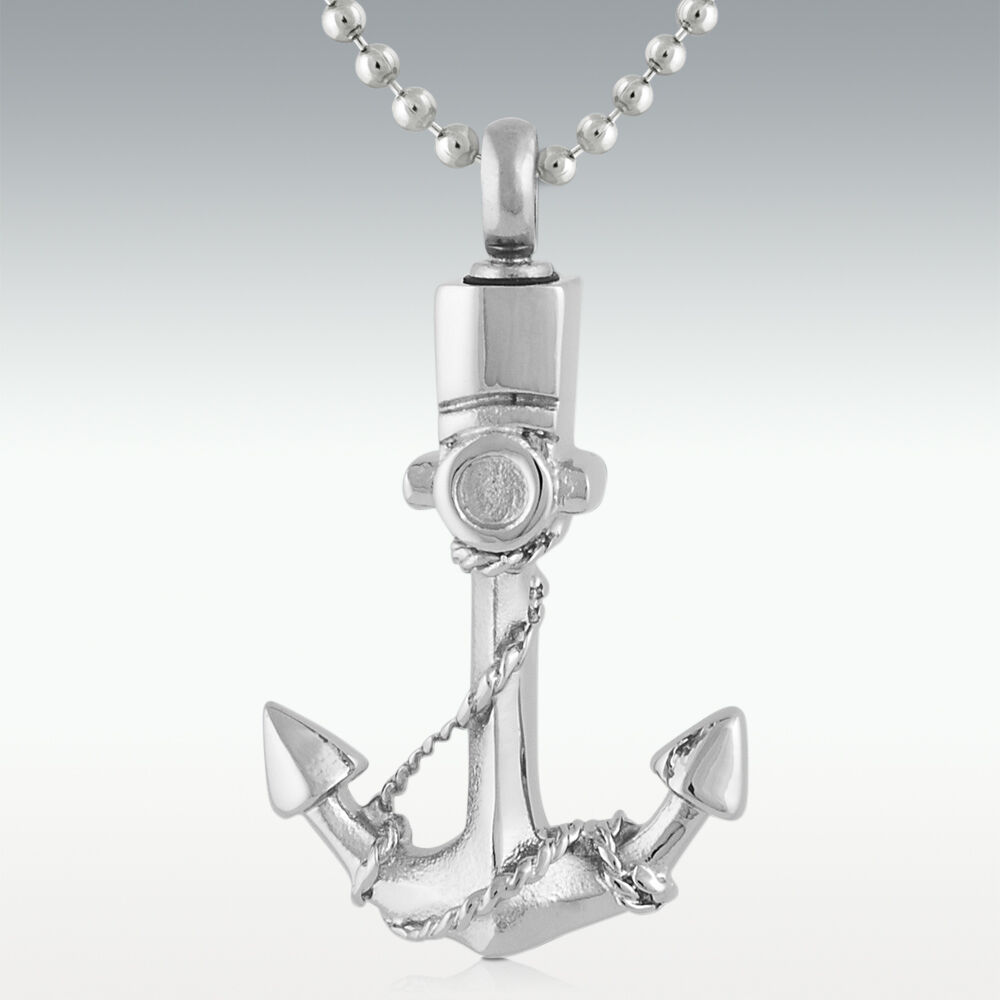 Perfect Memorials Anchor Stainless Steel Cremation Jewelry - Engravable