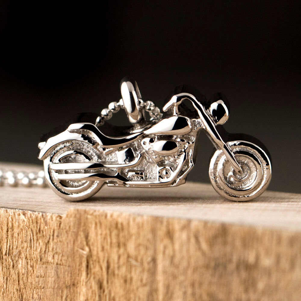 Perfect Memorials Motorcycle Stainless Steel Cremation Jewelry - Engravable