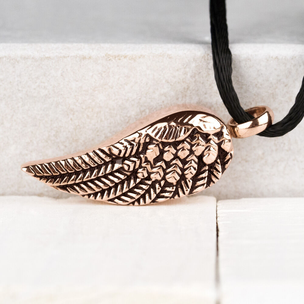 Perfect Memorials Wing of Angel Rose Gold Cremation Jewelry - Engravable