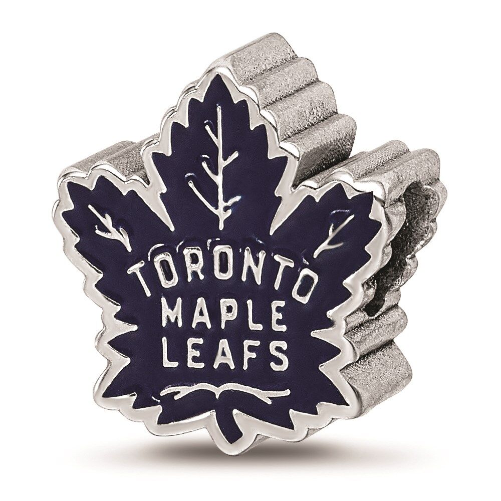 LogoArt Sterling Silver NHL Toronto Maple Leafs Enamel Bead Charm
