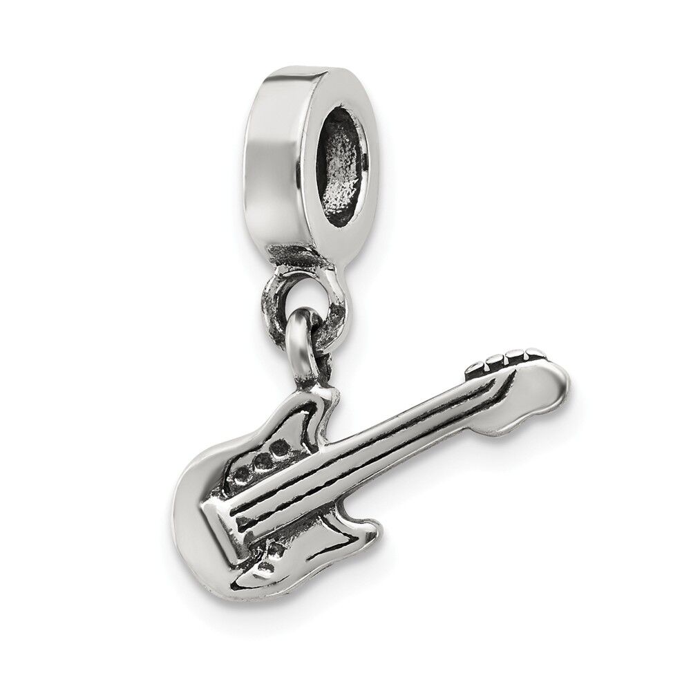 The Black Bow Sterling Silver Electric Guitar Bead Charm