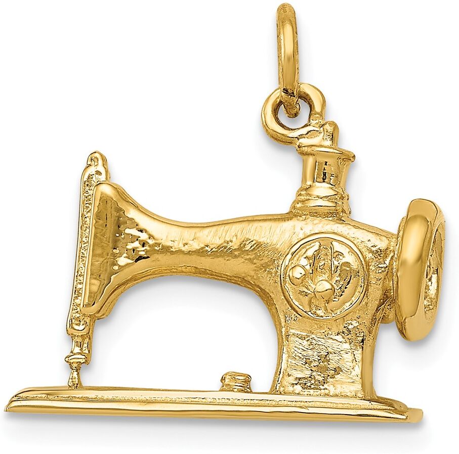 The Black Bow 14k Yellow Gold 3D Antique Sewing Machine Charm