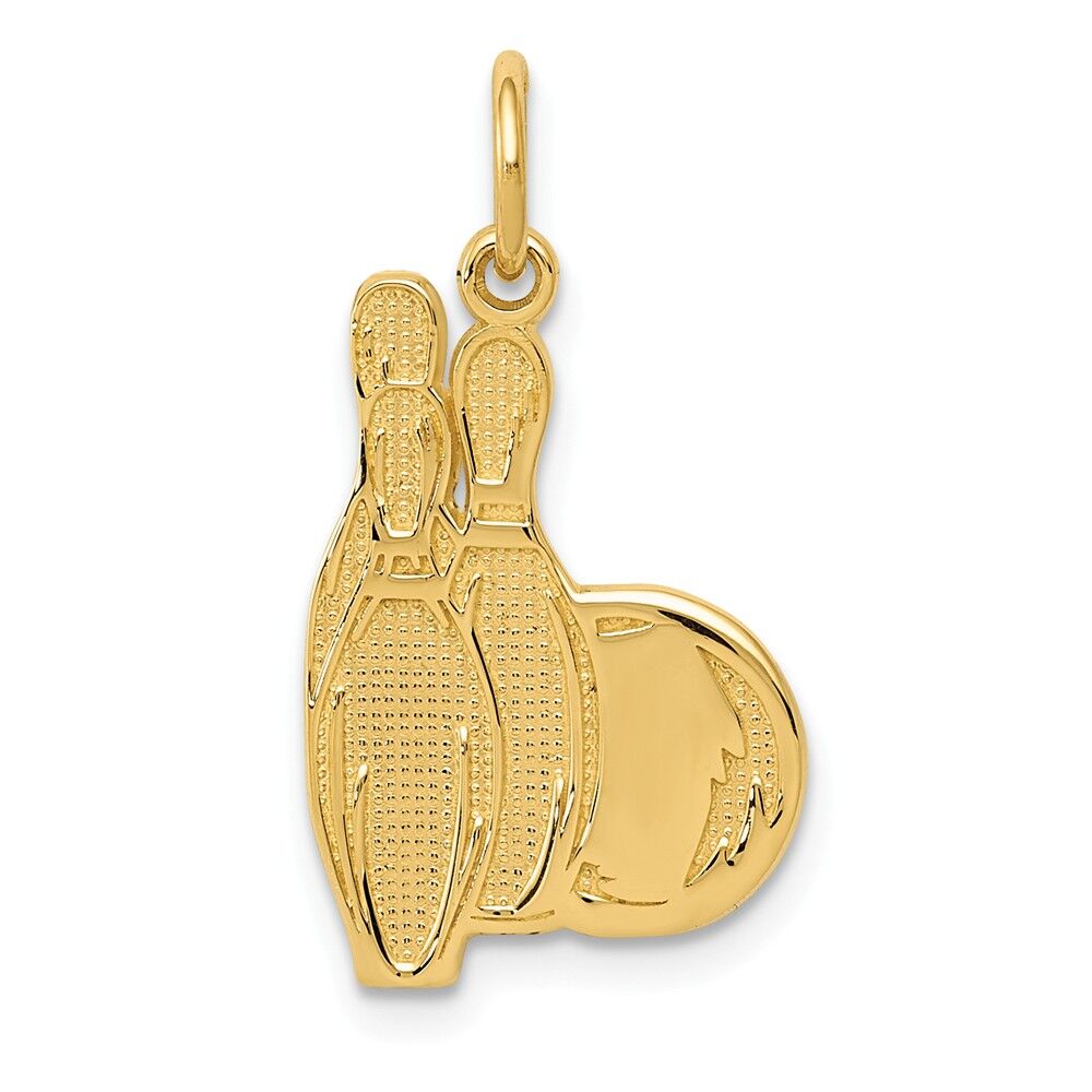 The Black Bow 14k Yellow Gold Bowling Pins and Ball Pendant