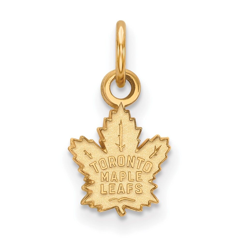 LogoArt SS 14k Yellow Gold Plated NHL Toronto Maple Leafs XS (Tiny) Charm