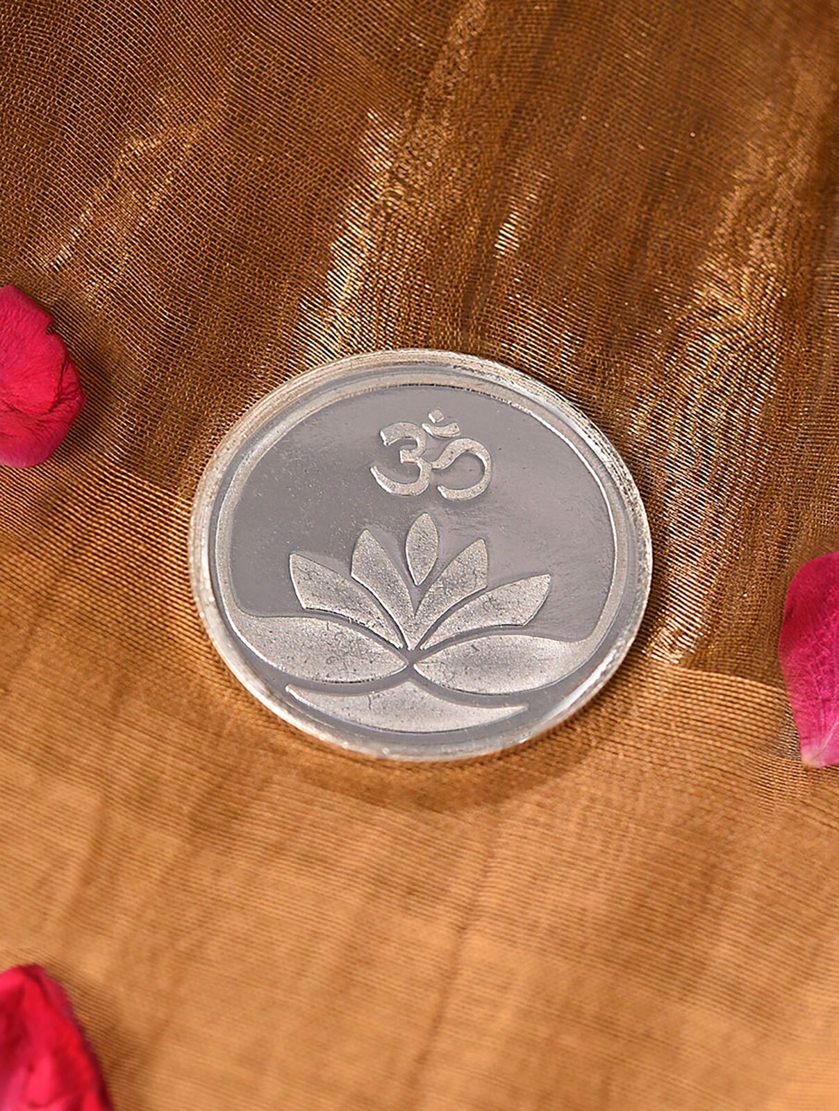 Jaypore Women Lotus With Om Silver Coin