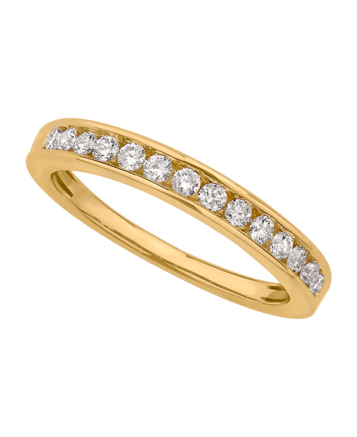 Macy's Certified Diamond Channel Band 1/4 ct. t.w. in 14k White or Yellow Gold - Yellow Gold