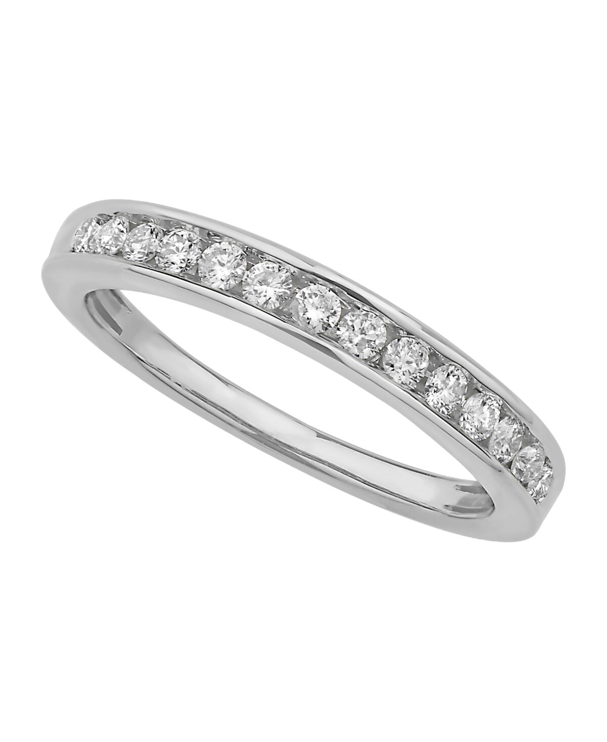 Macy's Certified Diamond Channel Band 1/4 ct. t.w. in 14k White or Yellow Gold - White Gold