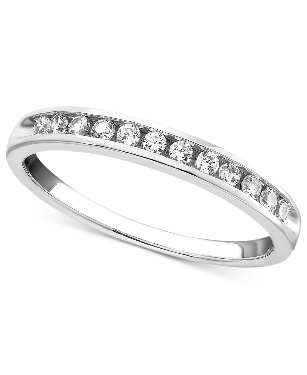 Macy's Diamond Channel Band (1/4 ct. t.w.) in 14k White or Yellow Gold - White Gold