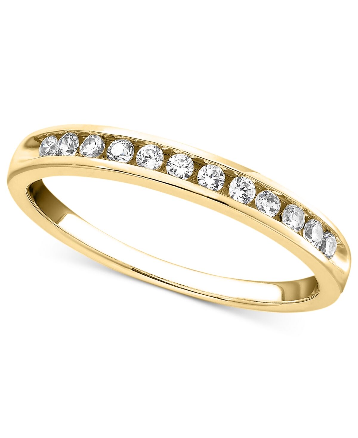 Macy's Diamond Channel Band (1/4 ct. t.w.) in 14k White or Yellow Gold - Yellow Gold