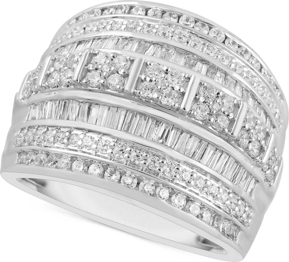 Macy's Diamond Wide Band Multi-Row Statement Ring (2 ct. t.w.) in Sterling Silver - Sterling Silver