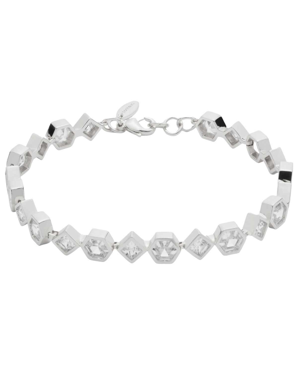 Bonheur Jewelry Milou Bezel Set Crystal Bracelet - Rhodium Plated Brass