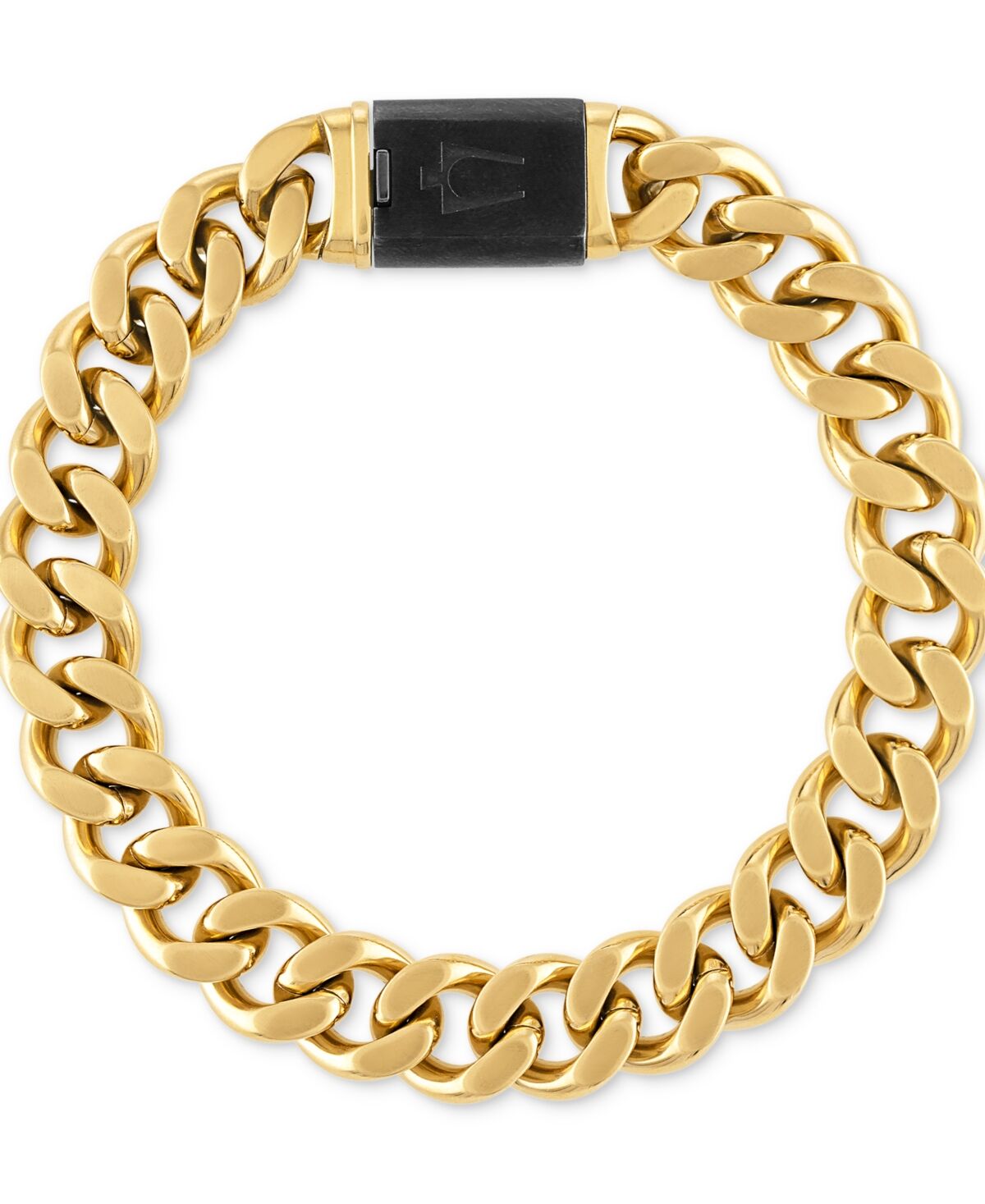Bulova Men's Classic Curb Chain Bracelet in Gold-Plated Stainless Steel - Gold
