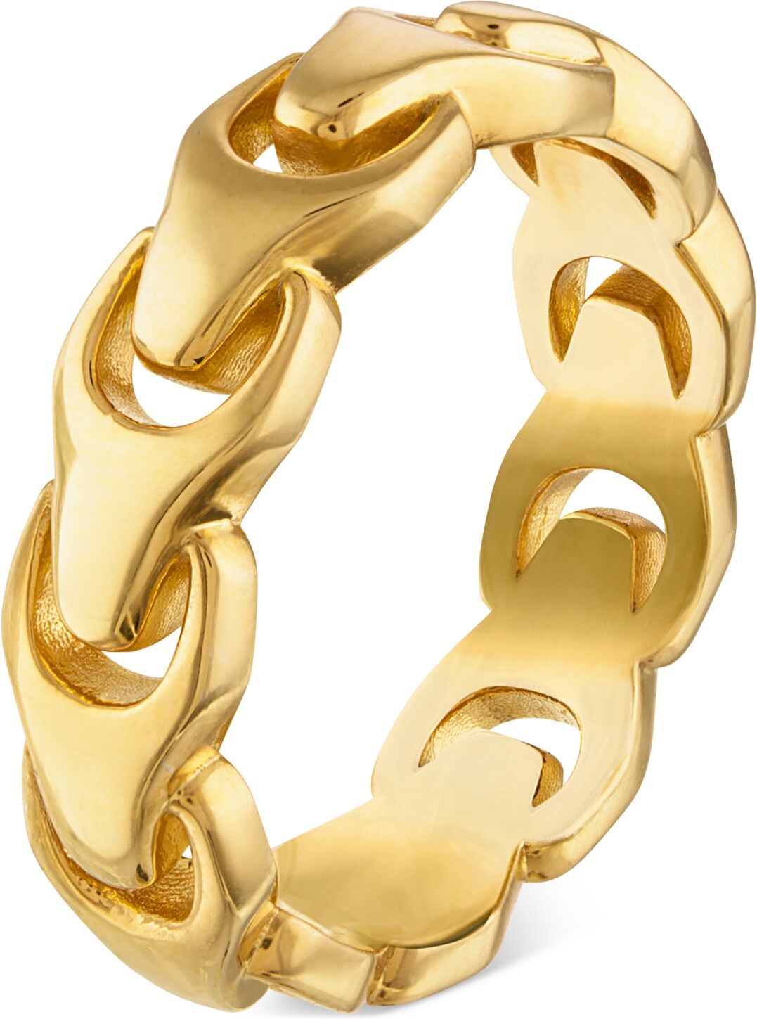 Bulova Men's Link Ring in 14k Gold-Plated Sterling Silver - Gold