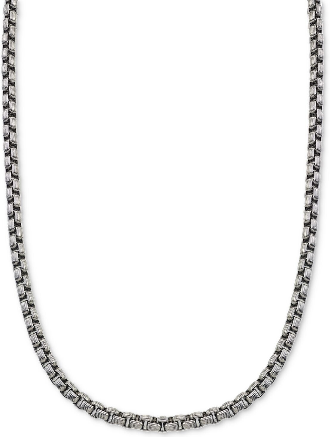 Esquire Men's Jewelry Large Box-Link Chain in Stainless Steel, Created for Macy's - Stainless Steel