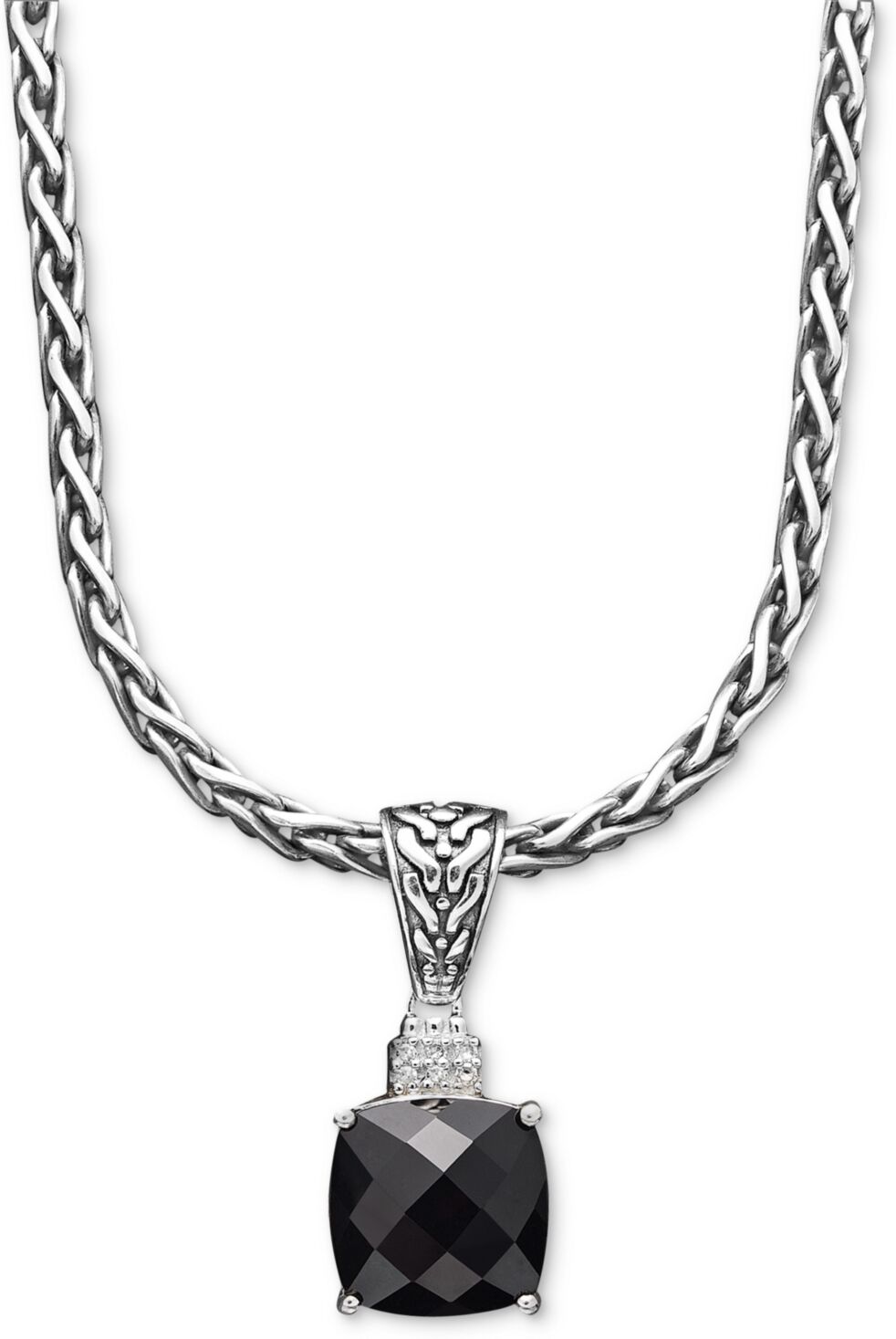 Effy Collection Balissima by Effy Onyx (5-1/5 ct. t.w.) and Diamond Accent Pendant in Sterling Silver