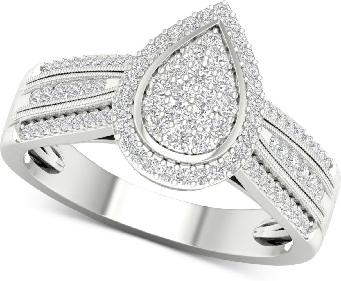 Macy's Diamond Teardrop Cluster Statement Ring (1/2 ct. t.w.) in Sterling Silver - Sterling Silver