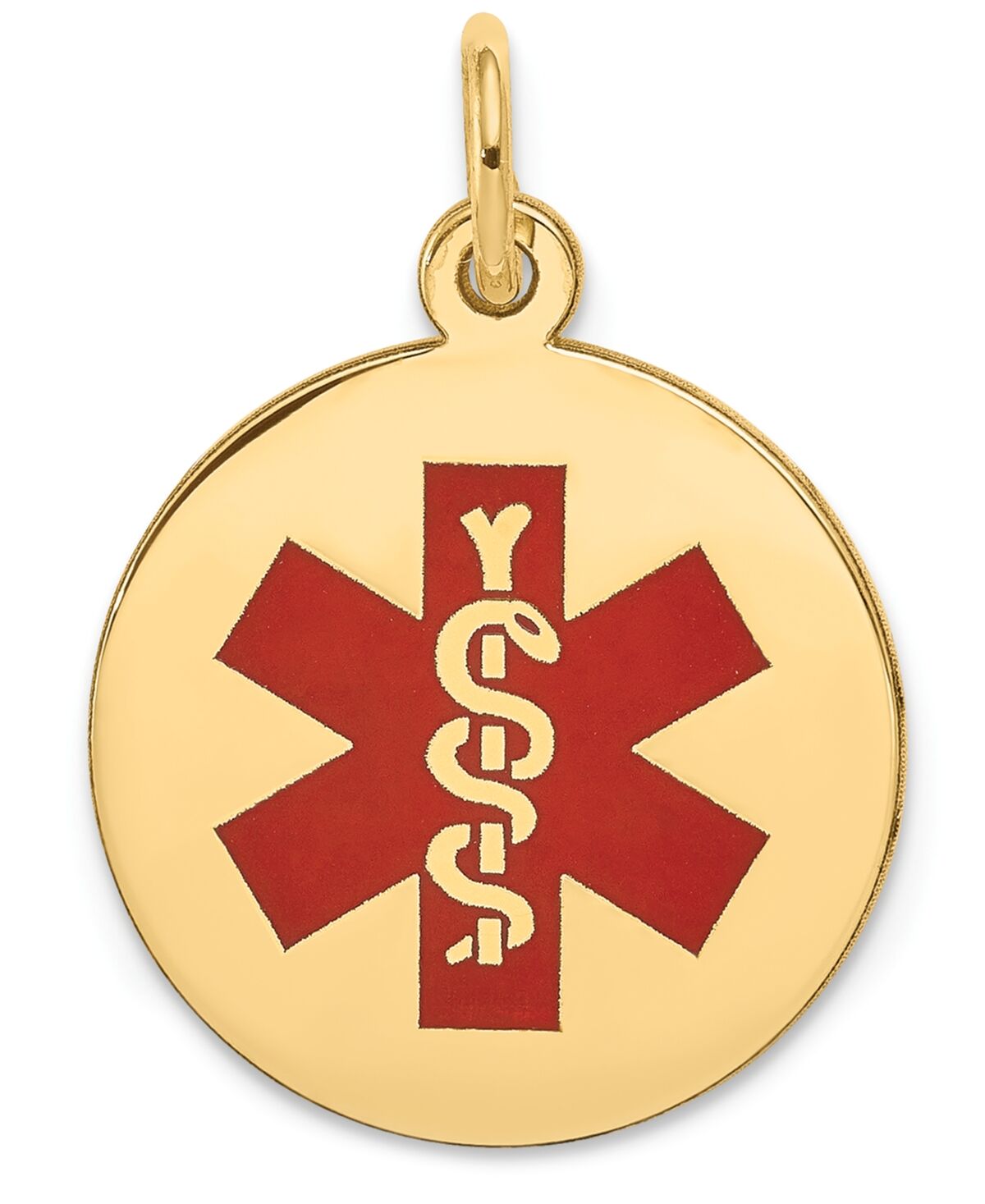 Macy's Medical Info Disc Charm Pendant in 14k Gold - Yellow Gold