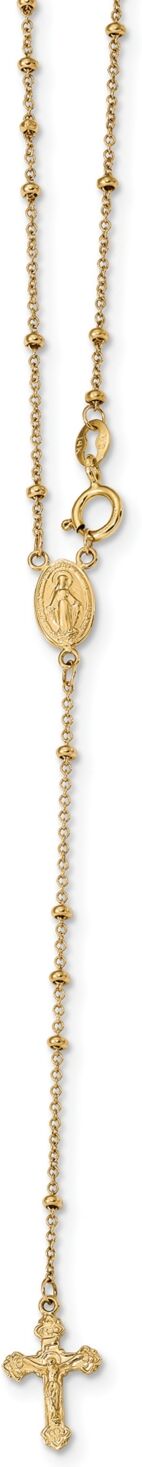 Macy's Cross Rosary Lariat Necklace in 14k Yellow Gold, 19 1/2