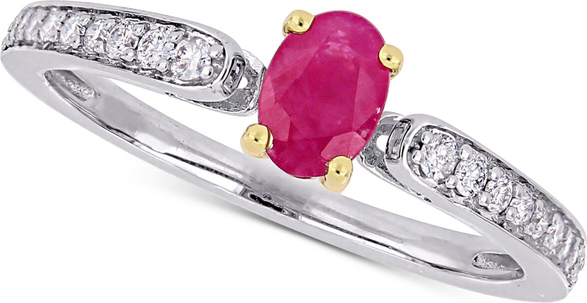 Macy's Ruby (5/8 ct. t.w.) & Diamond (1/6 ct. t.w.) Ring in 10k Gold & White Gold - Ruby