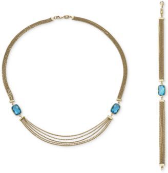 Macy's Swiss Blue Topaz Multi Strand Jewelry Collection In 14k Gold