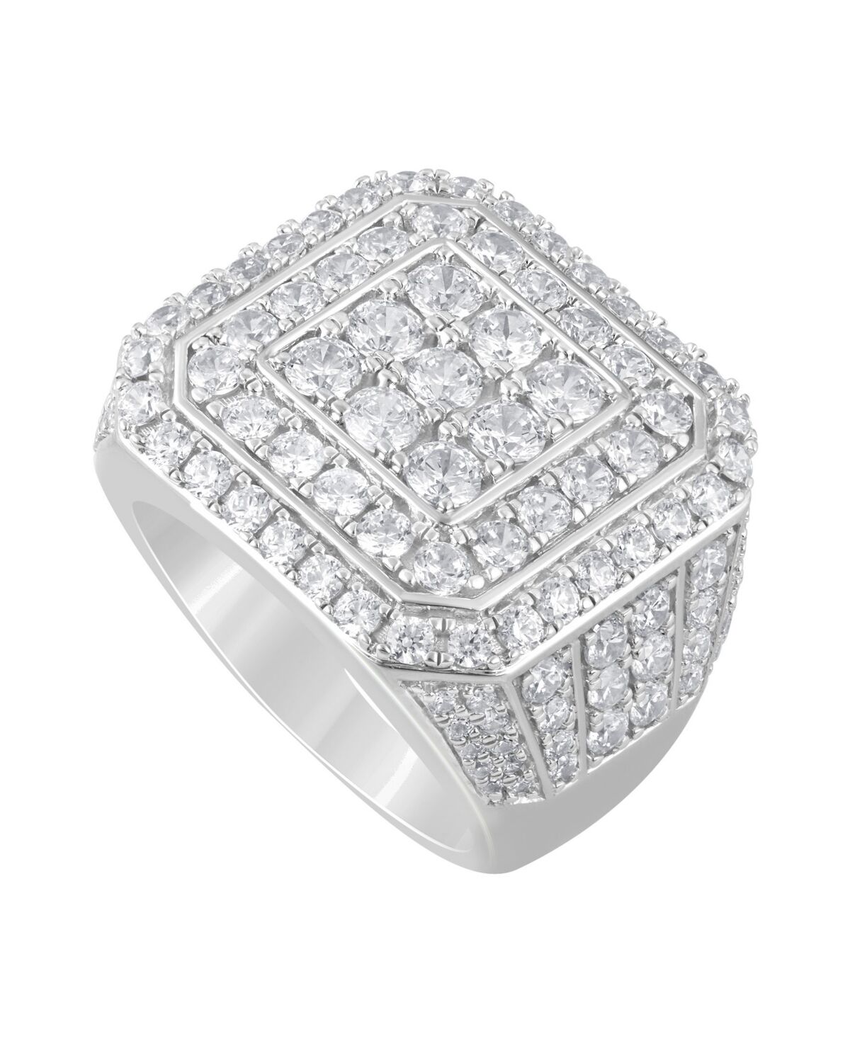 Macy's Men's Diamond Cluster Ring (5 ct. t.w.) in 10k Gold - White Gold