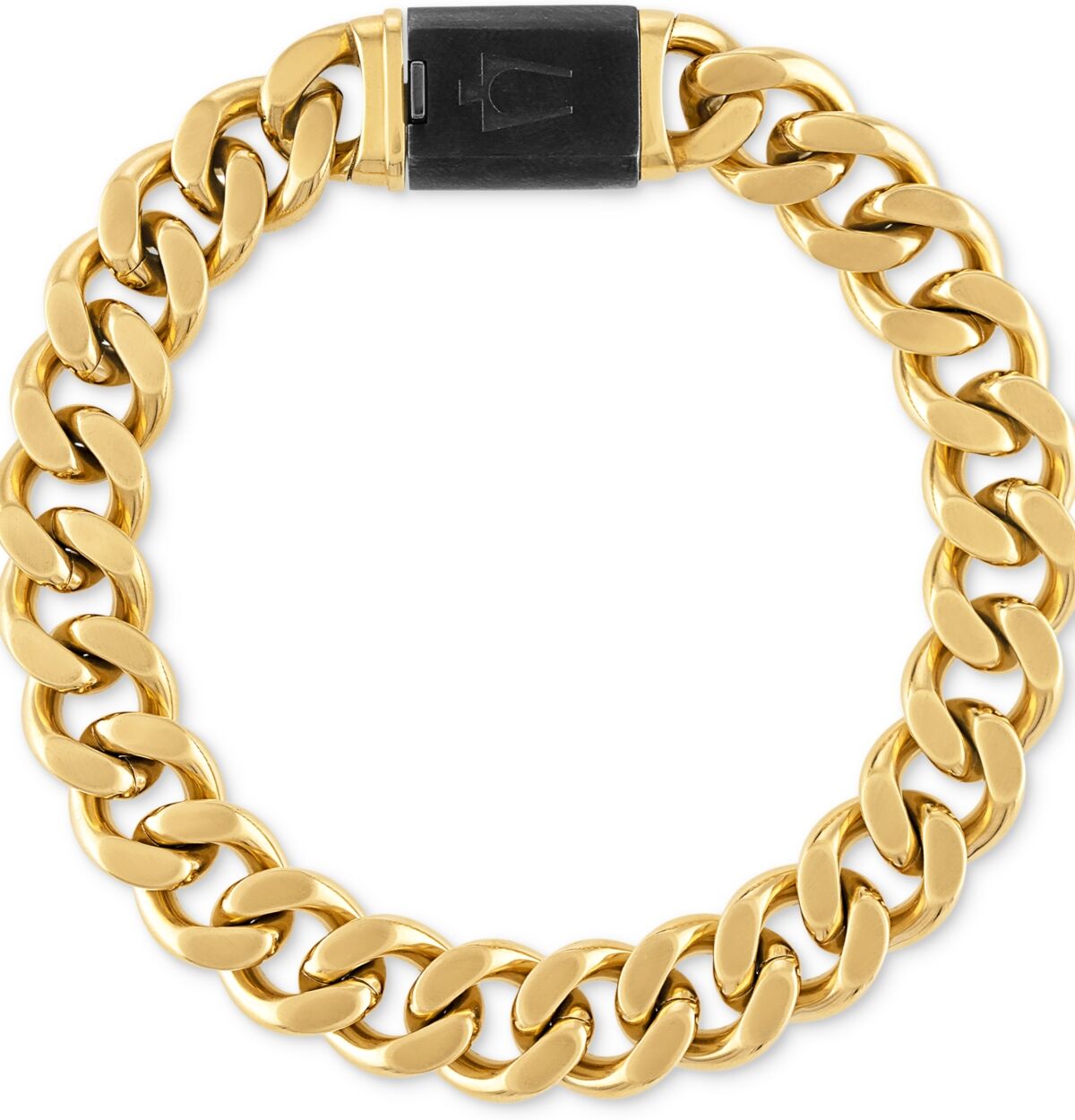 Bulova Men's Classic Curb Chain Bracelet in Gold-Plated Stainless Steel - Na