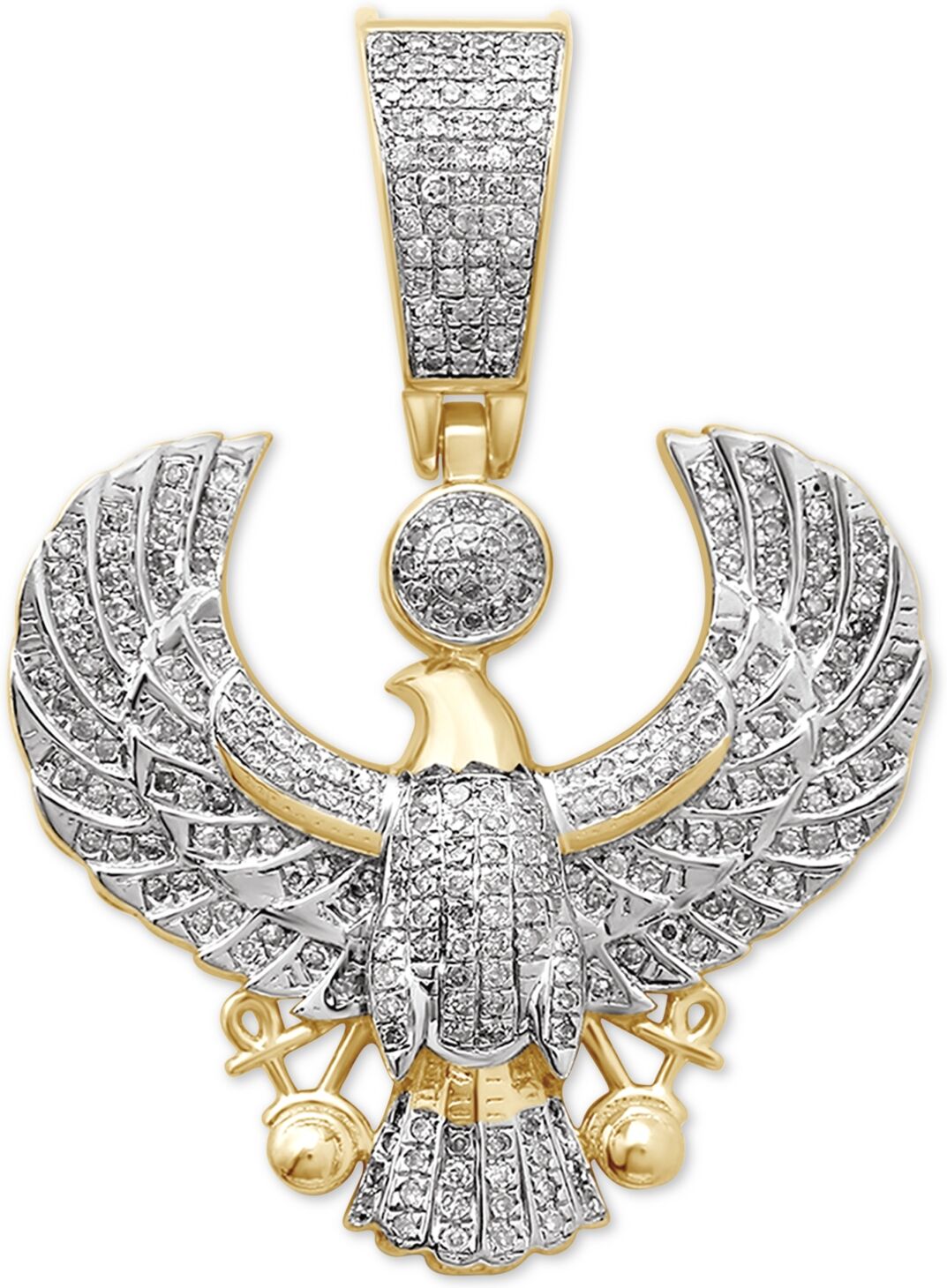 Macy's Men's Diamond Eagle Pendant (1/2 ct. t.w.) in 14k Gold-Plated Sterling Silver - Two-tone