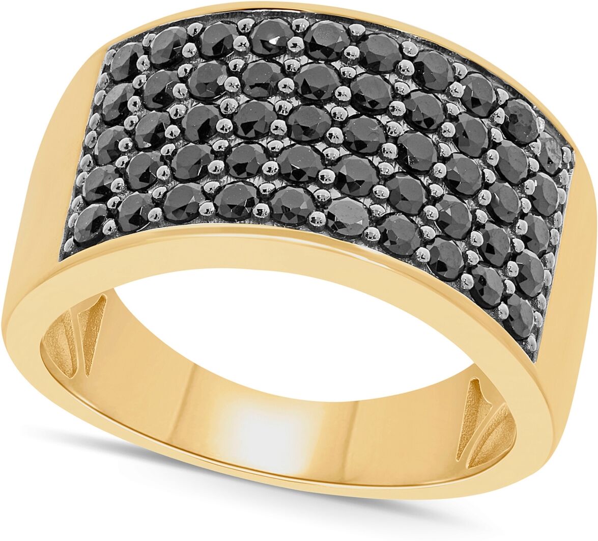 Macy's Men's Black Diamond Ring (2 ct. t.w.) in 14k Gold-Plated Sterling Silver - K Gold Plated Sterling Silver