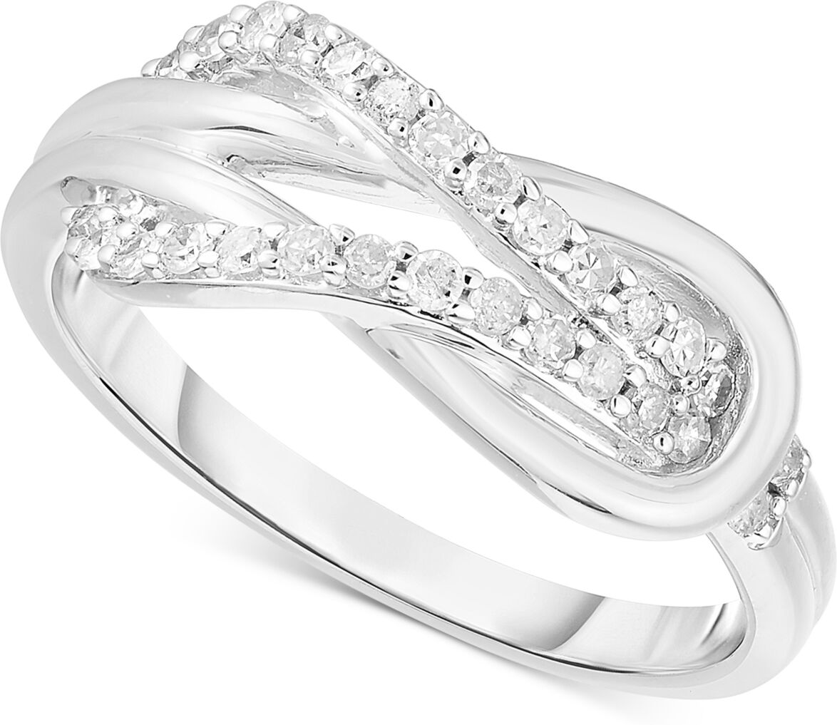 Macy's Diamond Interlocking Loop Ring (1/4 ct. t.w.) in 14k Gold-Plated Sterling Silver - Sterling Silver