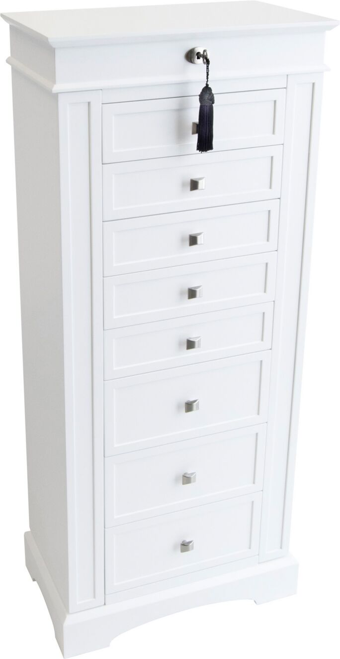 Mele & Co Olympia Wooden Jewelry Armoire in Finish - White