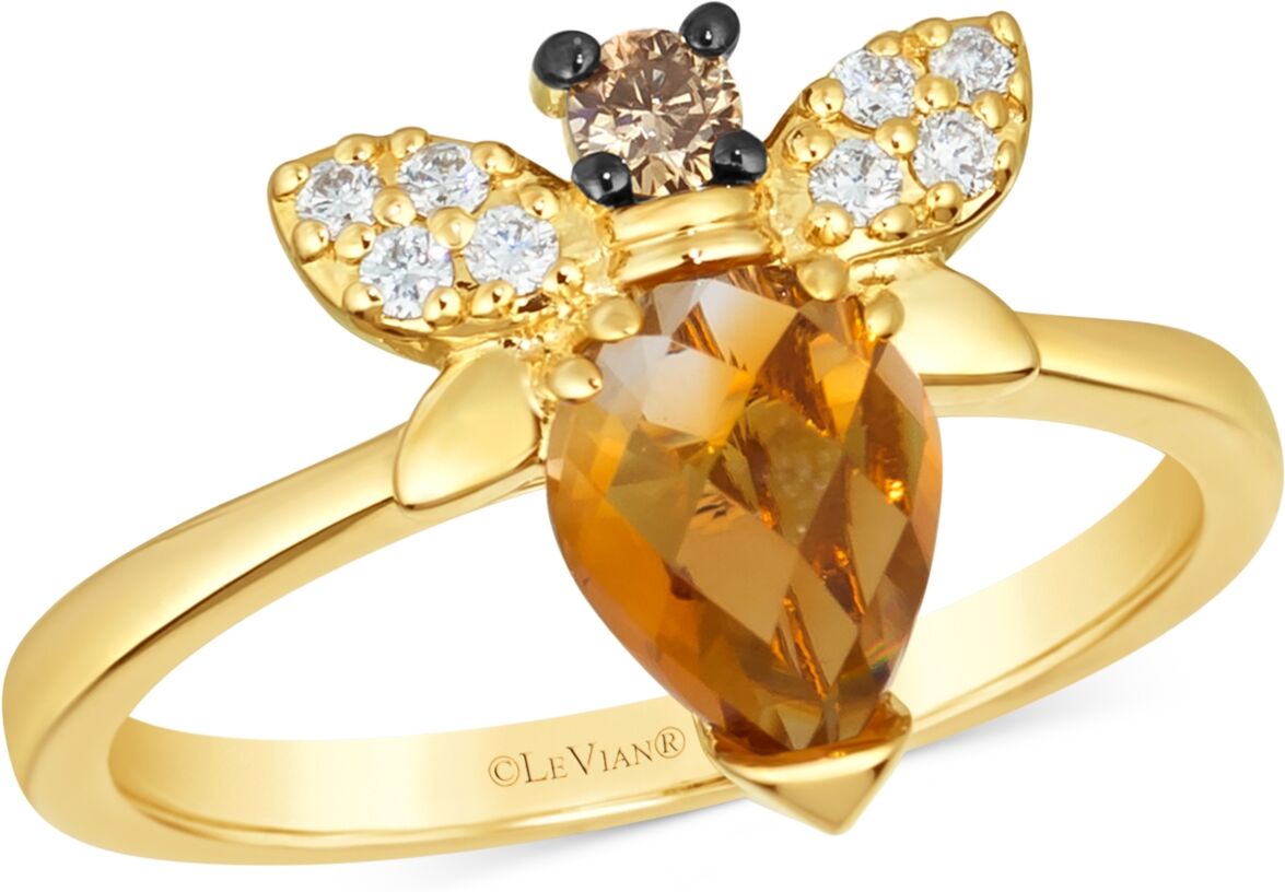 Le Vian Chocolatier Cinnamon Citrine (7/8 ct. t.w.) & Diamond (1/8 ct. t.w.) Bee Ring in 14k Gold - K Honey Gold Ring