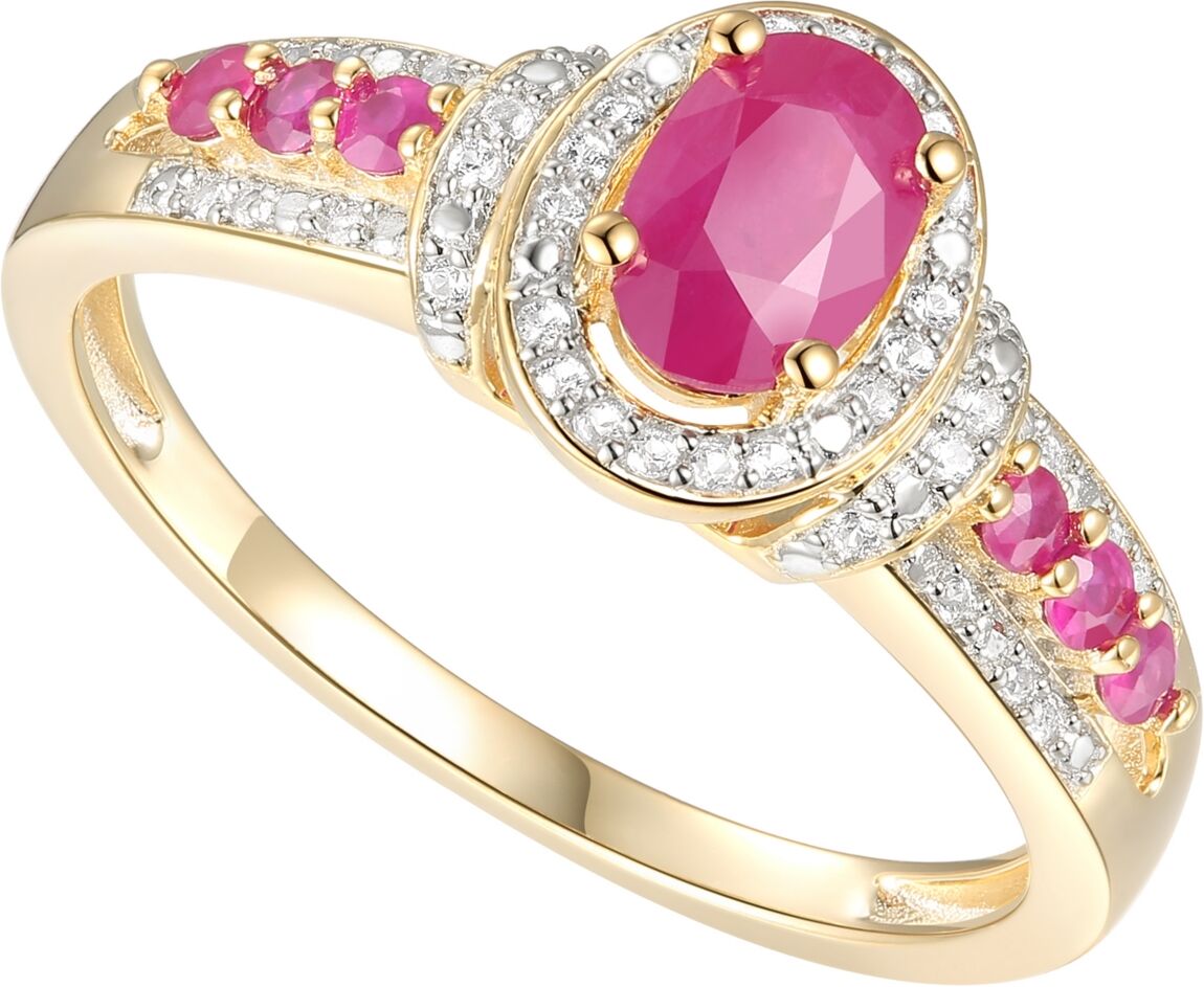 Macy's Ruby (3/4 ct. t.w.) & Diamond (1/10 ct. t.w.) Ring in 14k Gold-Plated Sterling Silver - Certified Ruby