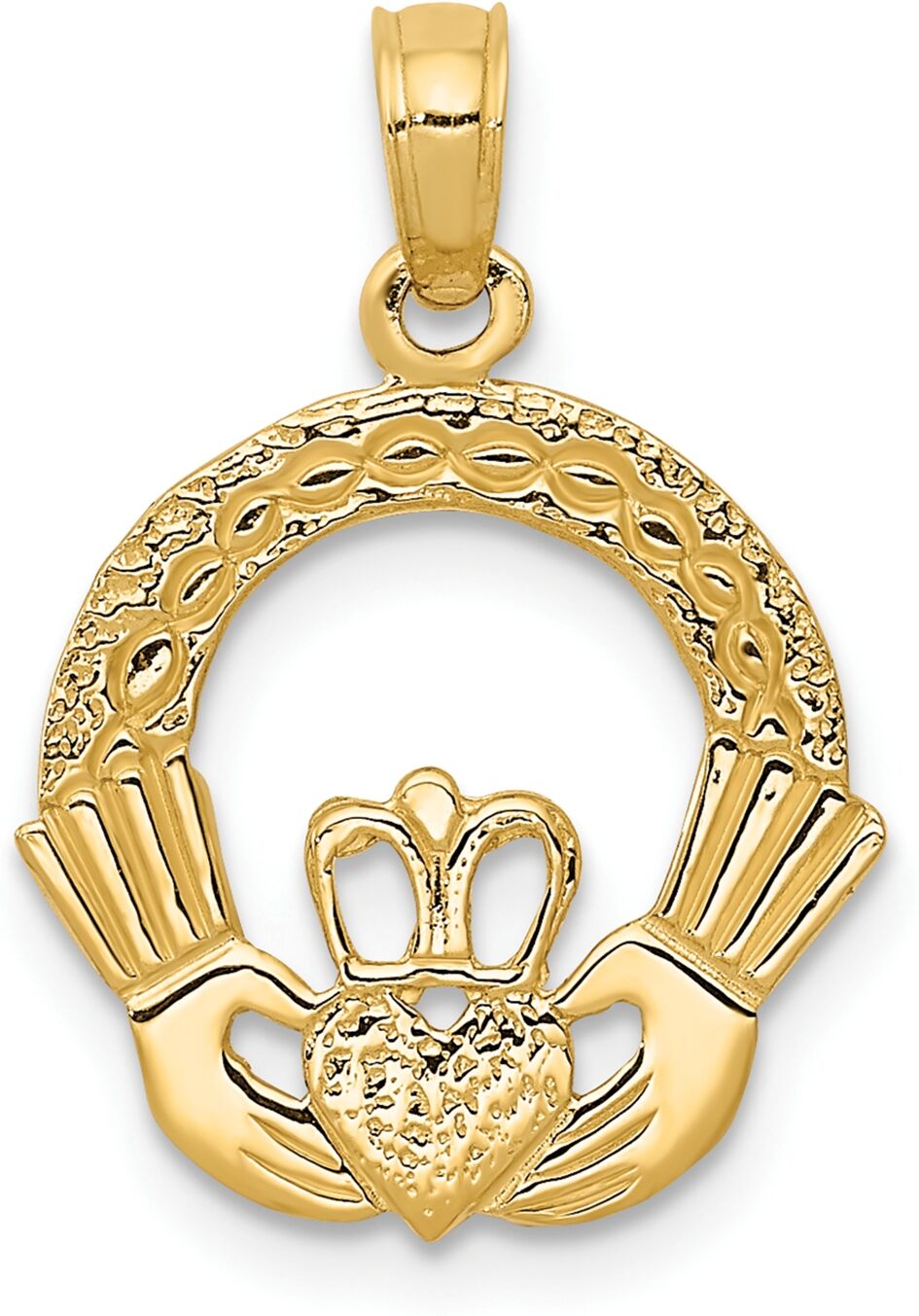 Macy's Claddagh Charm Pendant in 14K Yellow Gold - Yellow Gold