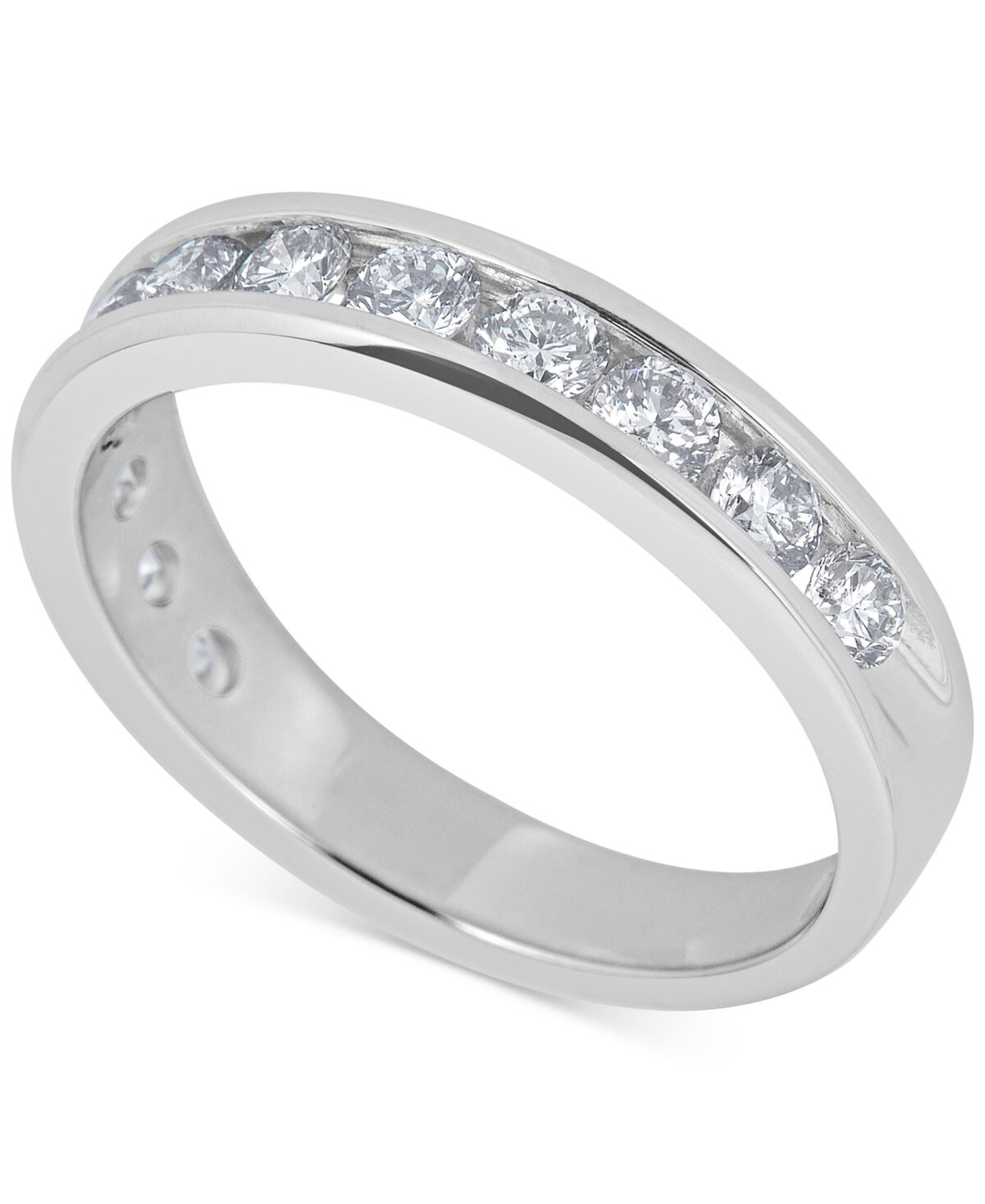 Macy's Diamond Channel-Set Band (3/4 ct. t.w.) in 14k White or Yellow Gold - White Gold