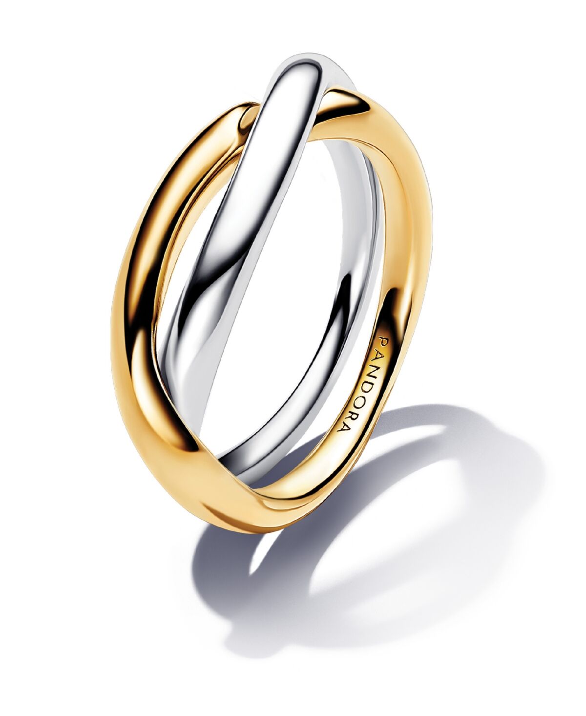 Pandora Two-tone Entwined Bands Ring in Sterling Silver and 14k Gold-plated - Silver Gold