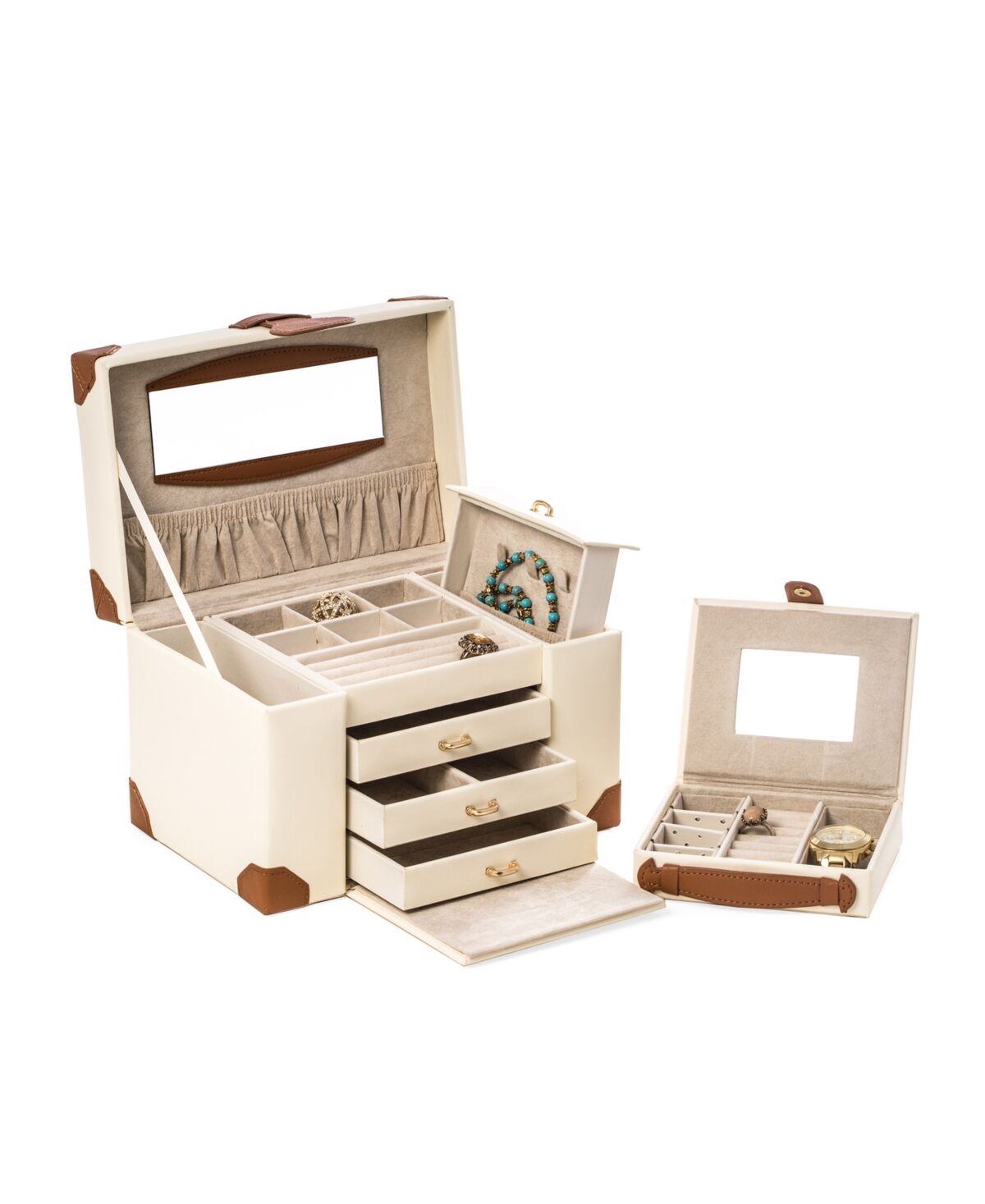 Bey-Berk 4 Level Multi Compartment Jewelry Box - Multi