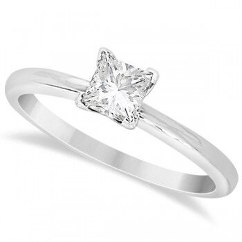 Allurez Moissanite Solitaire Engagement Ring Princess 14K White Gold 1.50ct