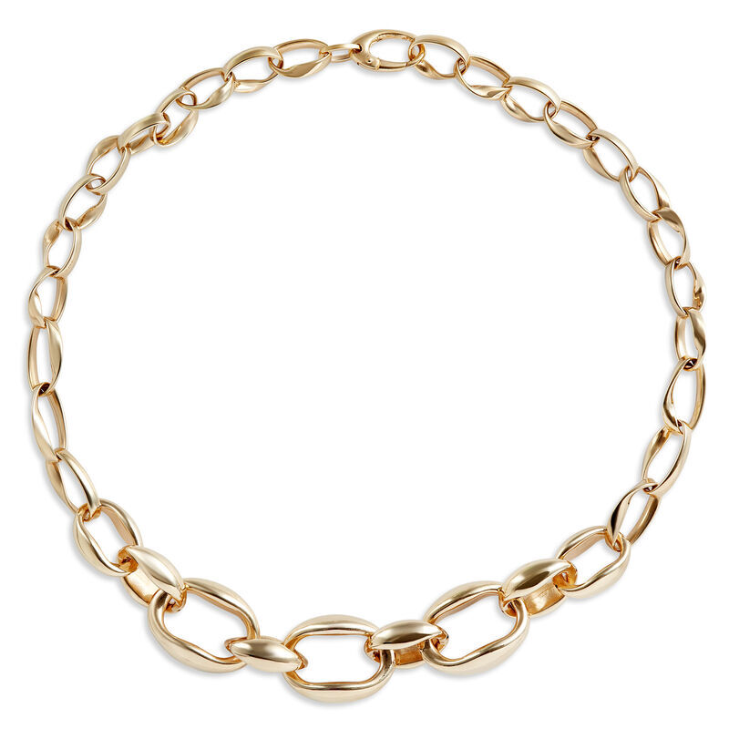 Toscano Gold Collection 18-Inch Toscano Oval Link Necklace, 14K Yellow Gold