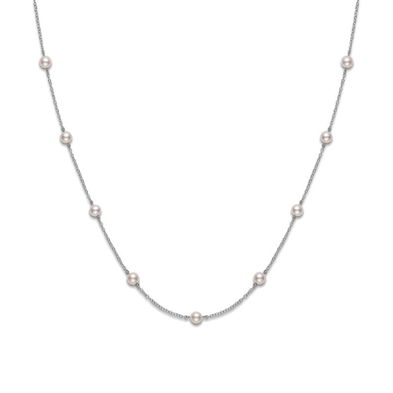 Mikimoto 18 Inch Akoya Pearl Necklace in 18K White Gold