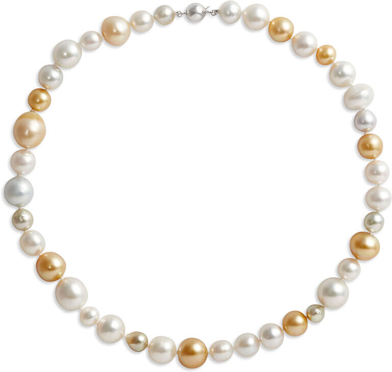 Ben Bridge Jewelers 18-Inch Semi Baroque Pearl Strand, 14K White Gold